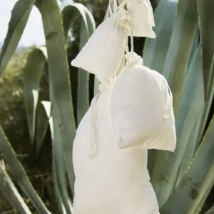Organic cotton drawcord bag
