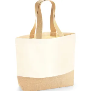 Jute base canvas tote