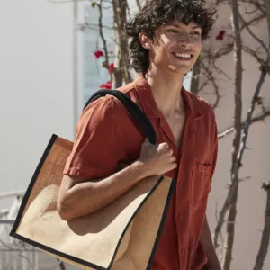 Natural starched jute classic shopper