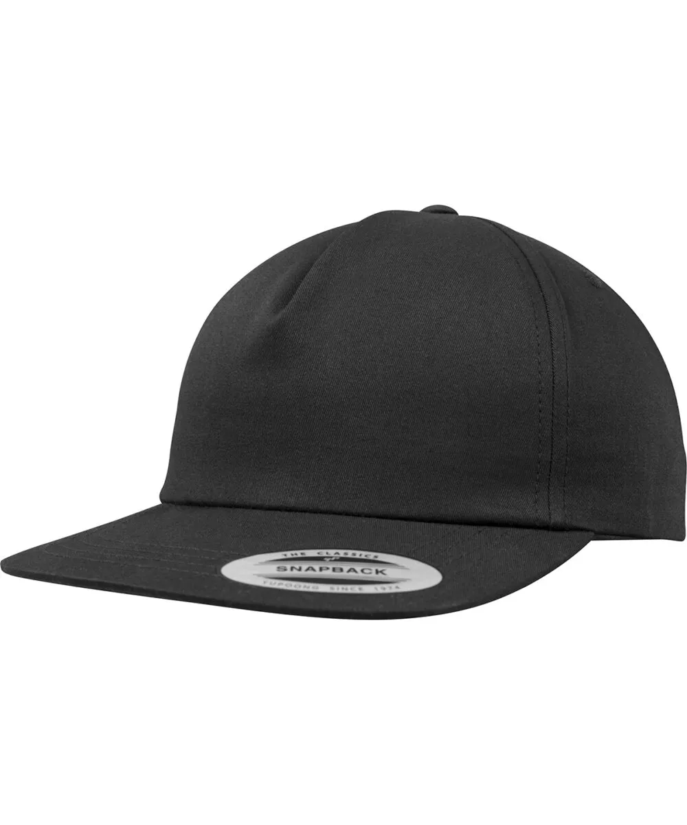 Unstructured 5-panel snapback (6502) in Black