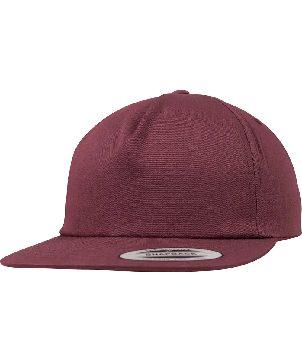 Unstructured 5-panel snapback (6502) in Maroon