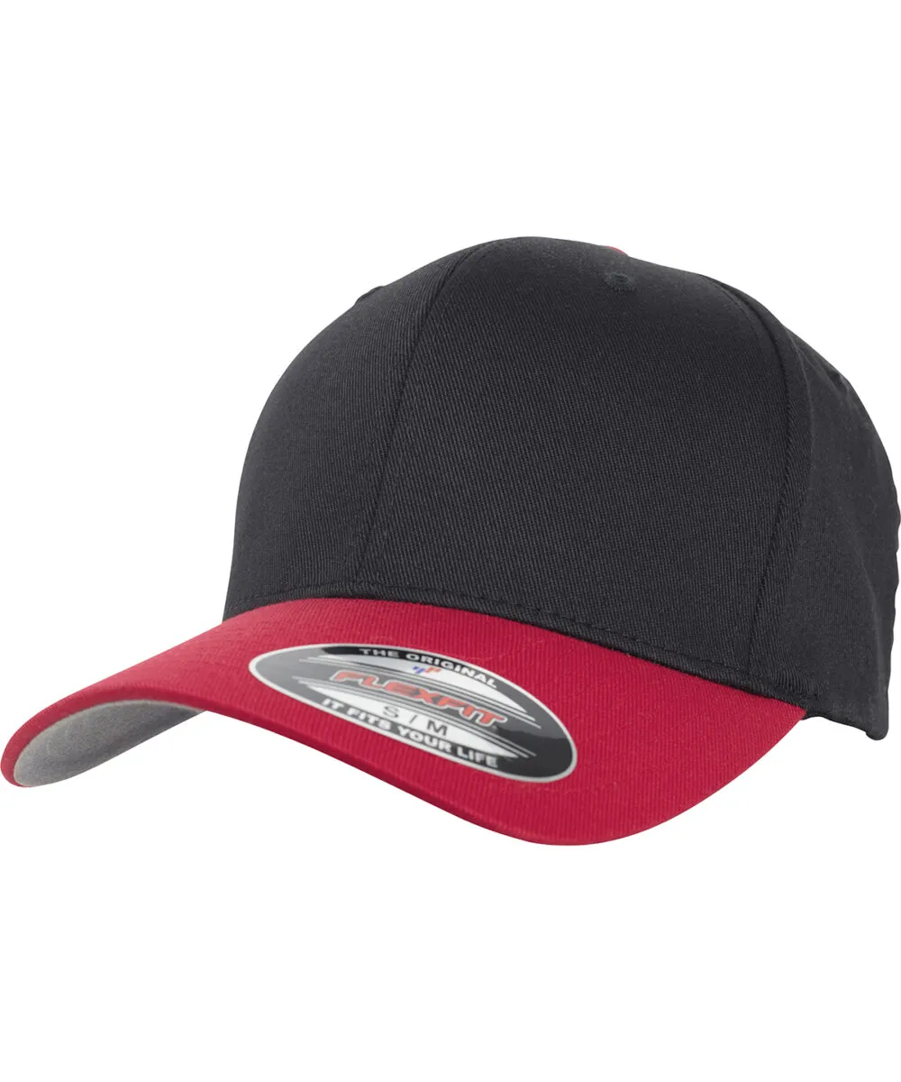 Flexfit woolly combed 2-tone (6277T) in Black/Red